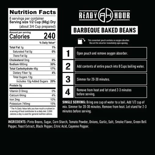Ready Hour BBQ Baked Beans Case Pack (48 servings, 6pk.)