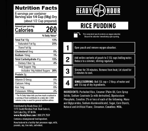 Ready Hour Rice Pudding Case Pack (32 servings, 4pk.)